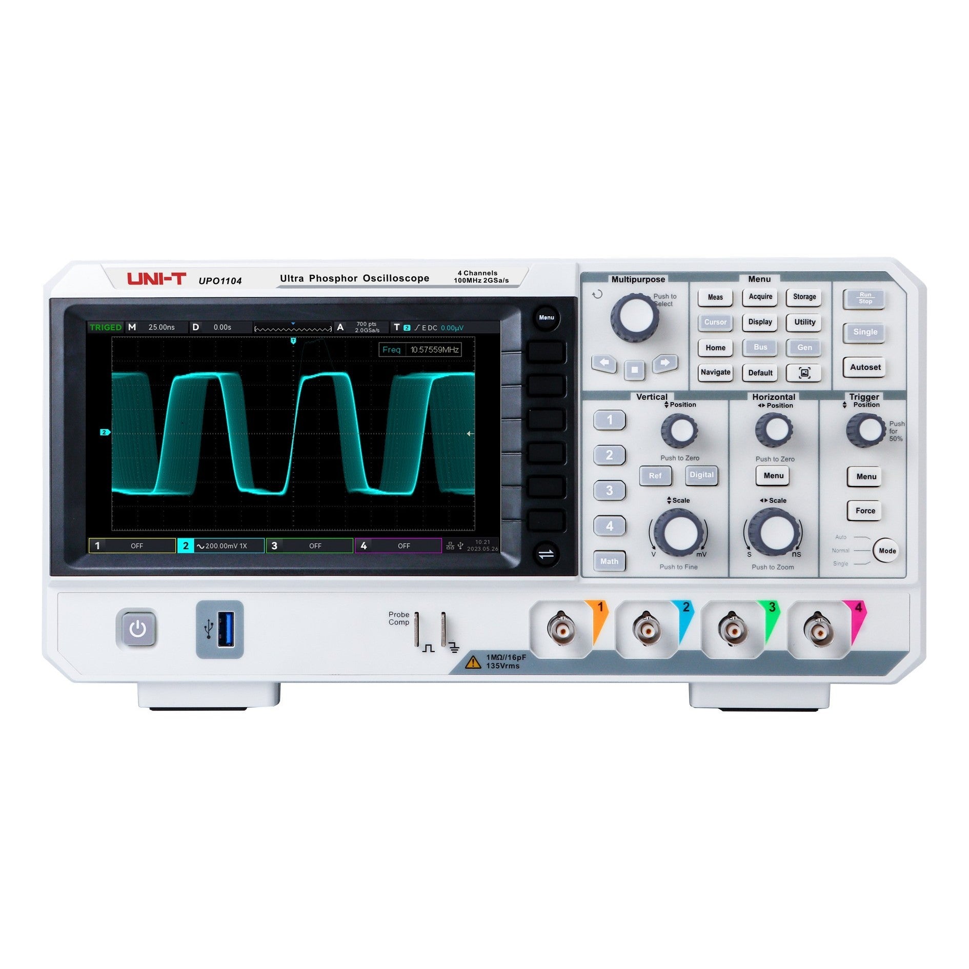 UPO1104 100 MHz 4Ch Digital Storage Oscilloscope