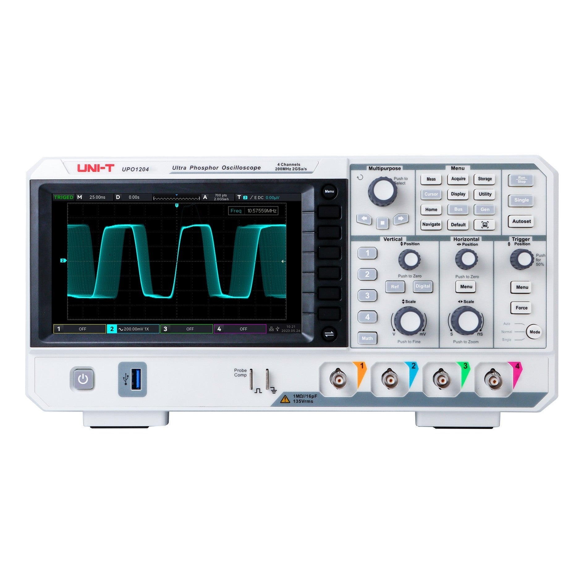 UPO1204 200 MHz 4Ch Digital Storage Oscilloscope
