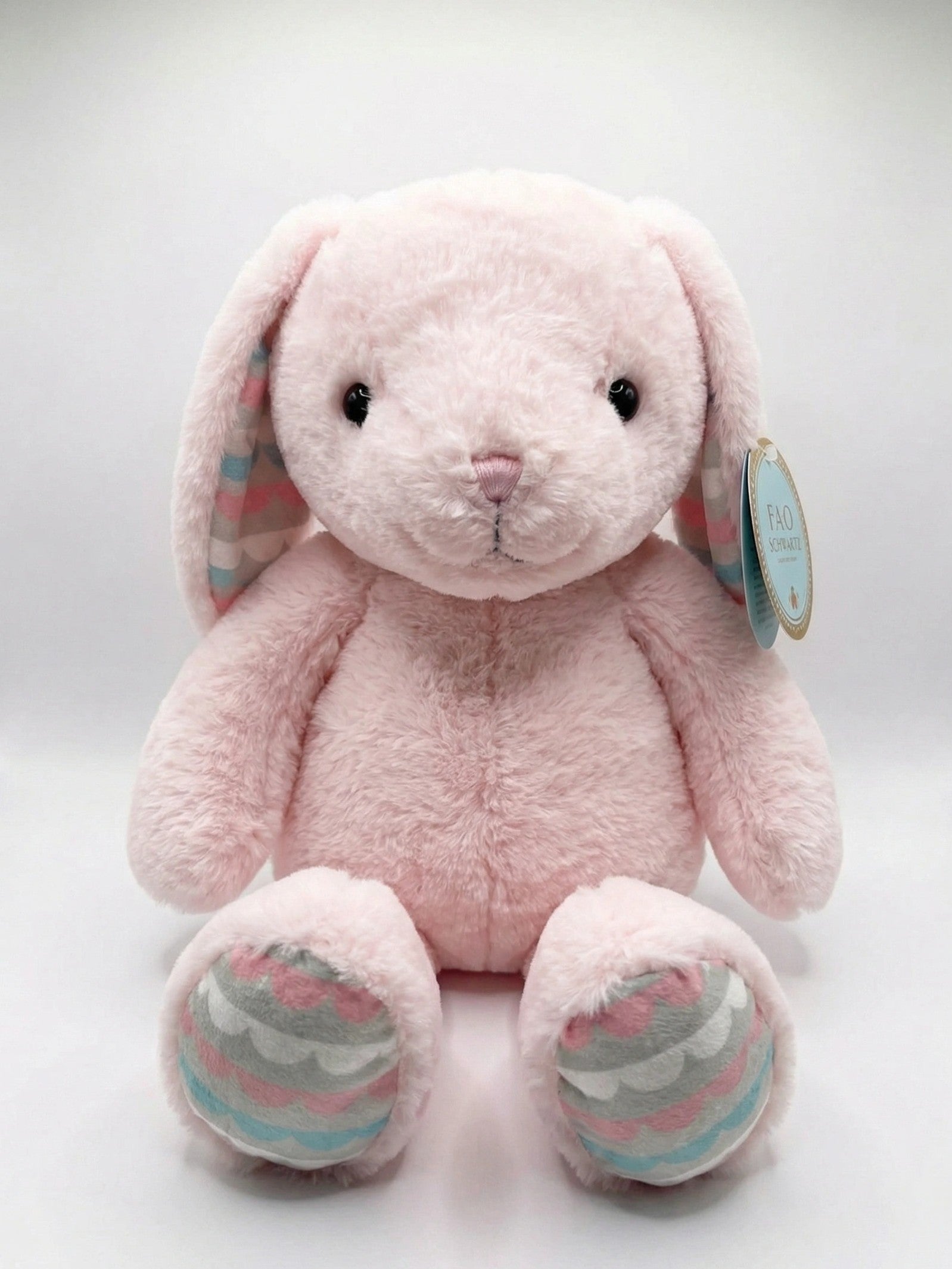 FAO Schwarz 20In Pink Plush Stuffed Bunny Rabbit Large with adoption papers