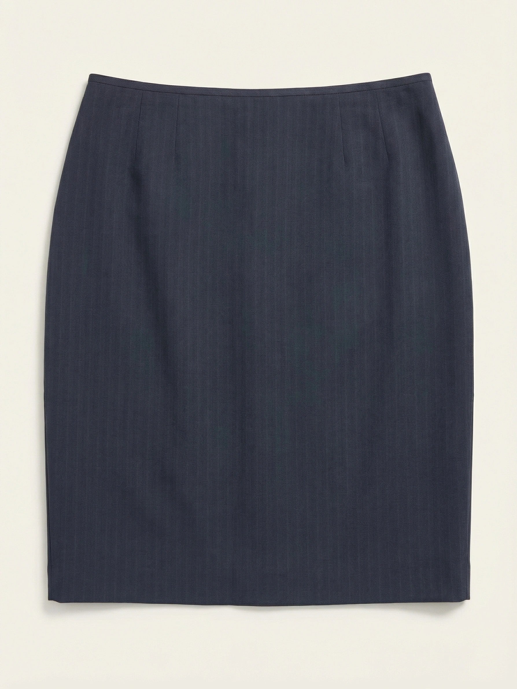 Le Suit Women's Shadow-Stripe Skirt Navy Size 10