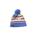 BROOKS Run Happy Heritage Pom Beanie Logo Blue Sand One Size Fits All