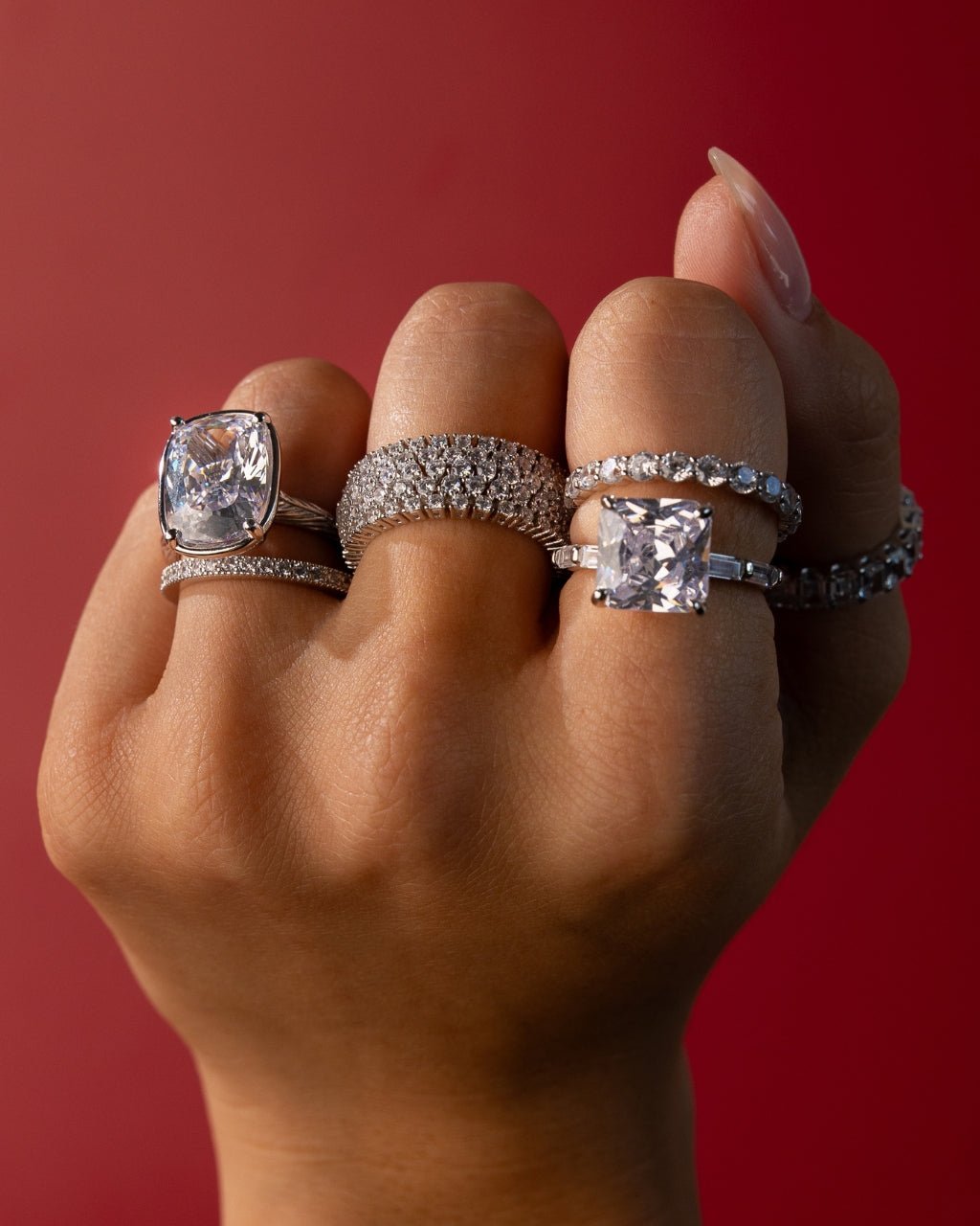 Sterling Silver Yvonne CZ Stacking Ring