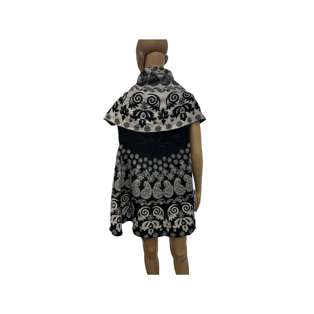 Womens Reversible Printed Cold Weather Shawl Wrap One Size