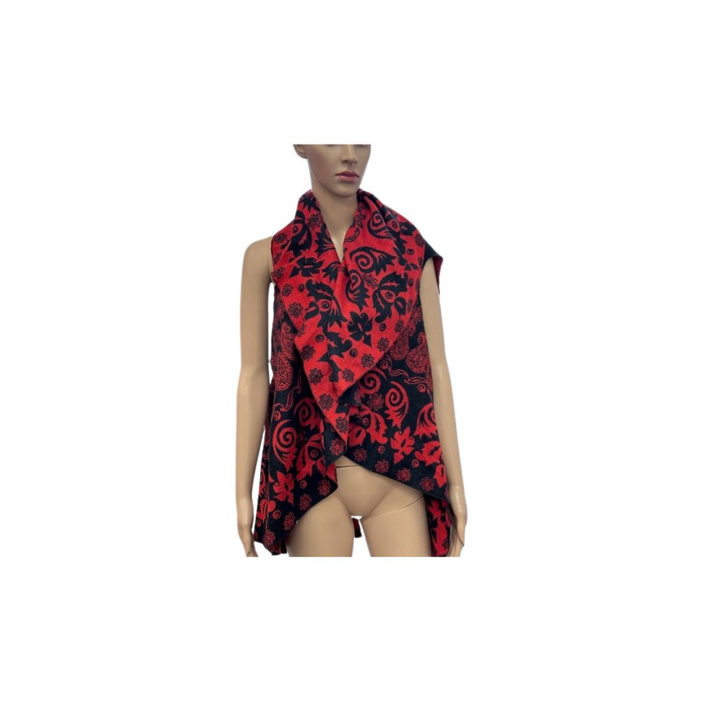 Womens Reversible Printed Cold Weather Shawl Wrap One Size