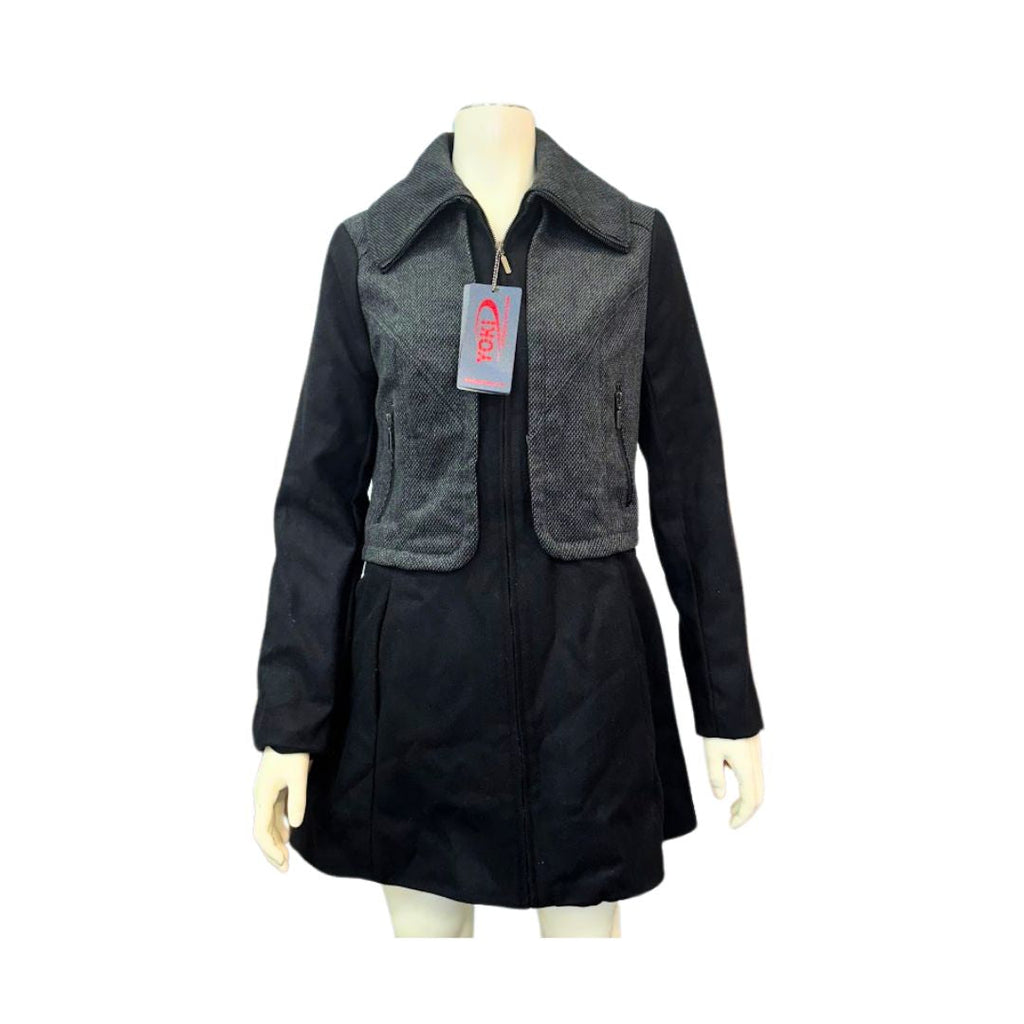 Yoki Womens Trench Coats BLACK - Black Trench Coat - Women, Size Large