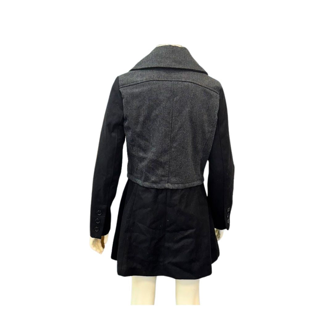 Yoki Womens Trench Coats BLACK - Black Trench Coat - Women, Size Large