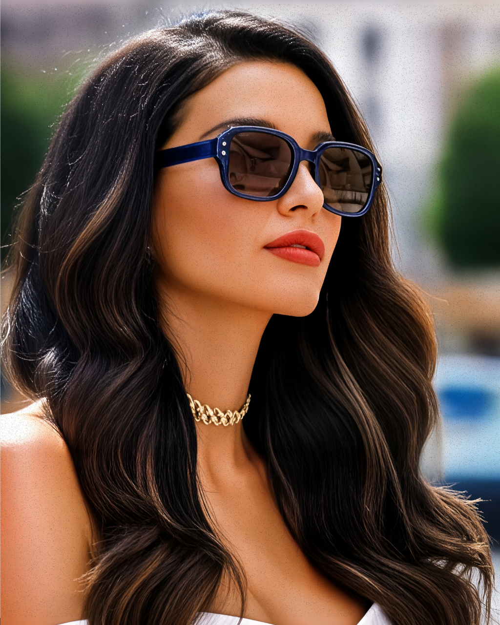 Mas 50mm Soft Edge Sunglasses | Navy