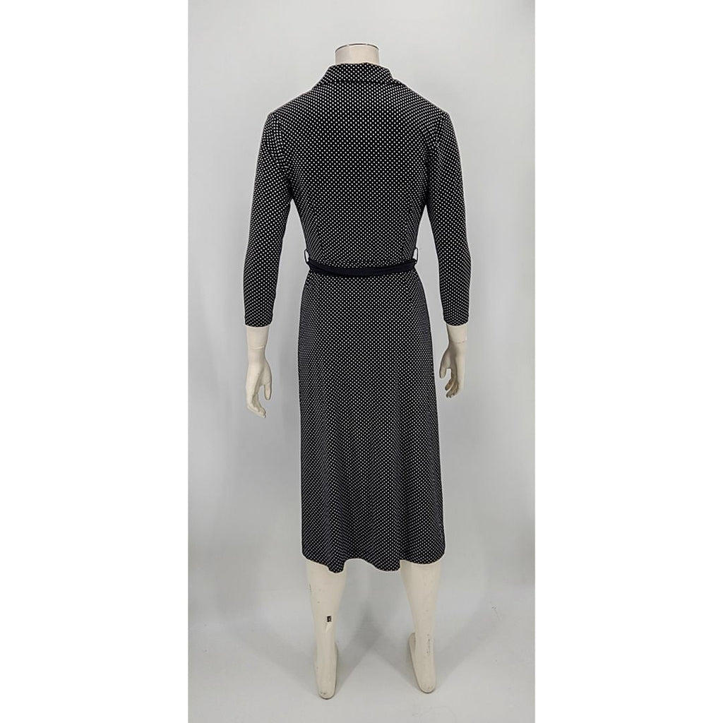 Anne Klein Womens DOT Long Sleeve Button Down Dress, Size 4