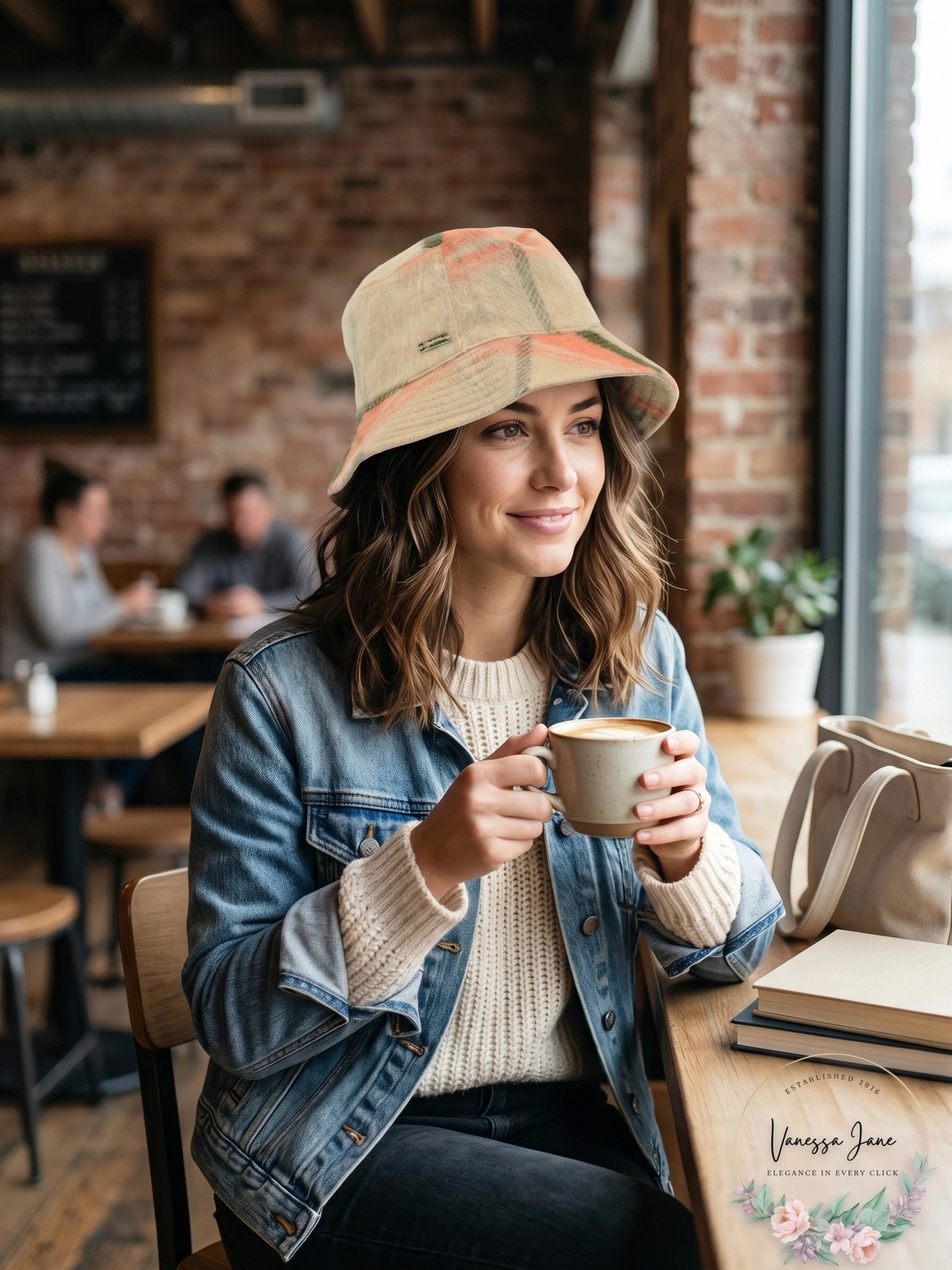 Steve Madden Logo Plate Brushed Bucket Hat