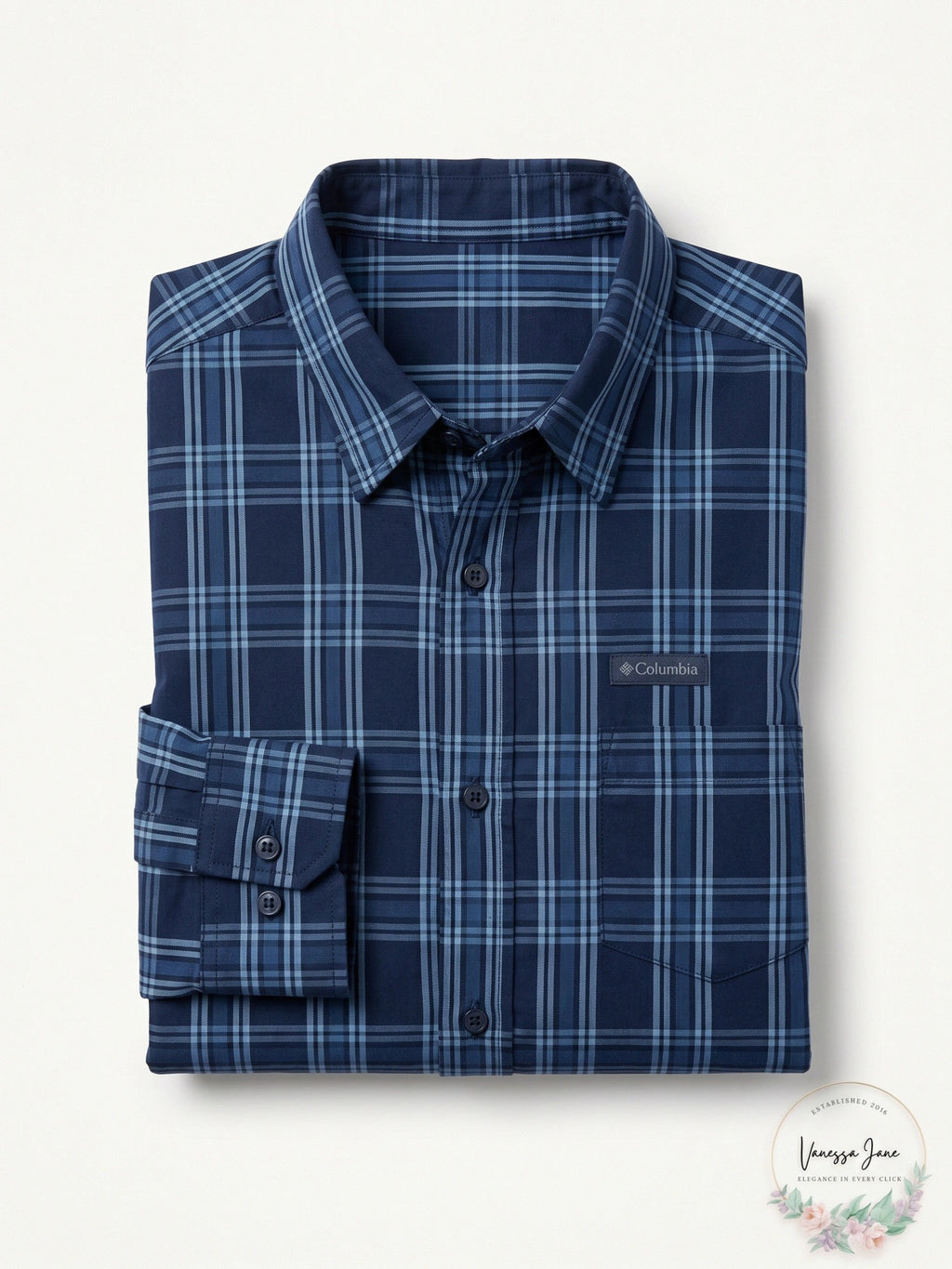 Columbia Mens Vapor Ridge III Plaid Long Sleeve Button Down Shirt