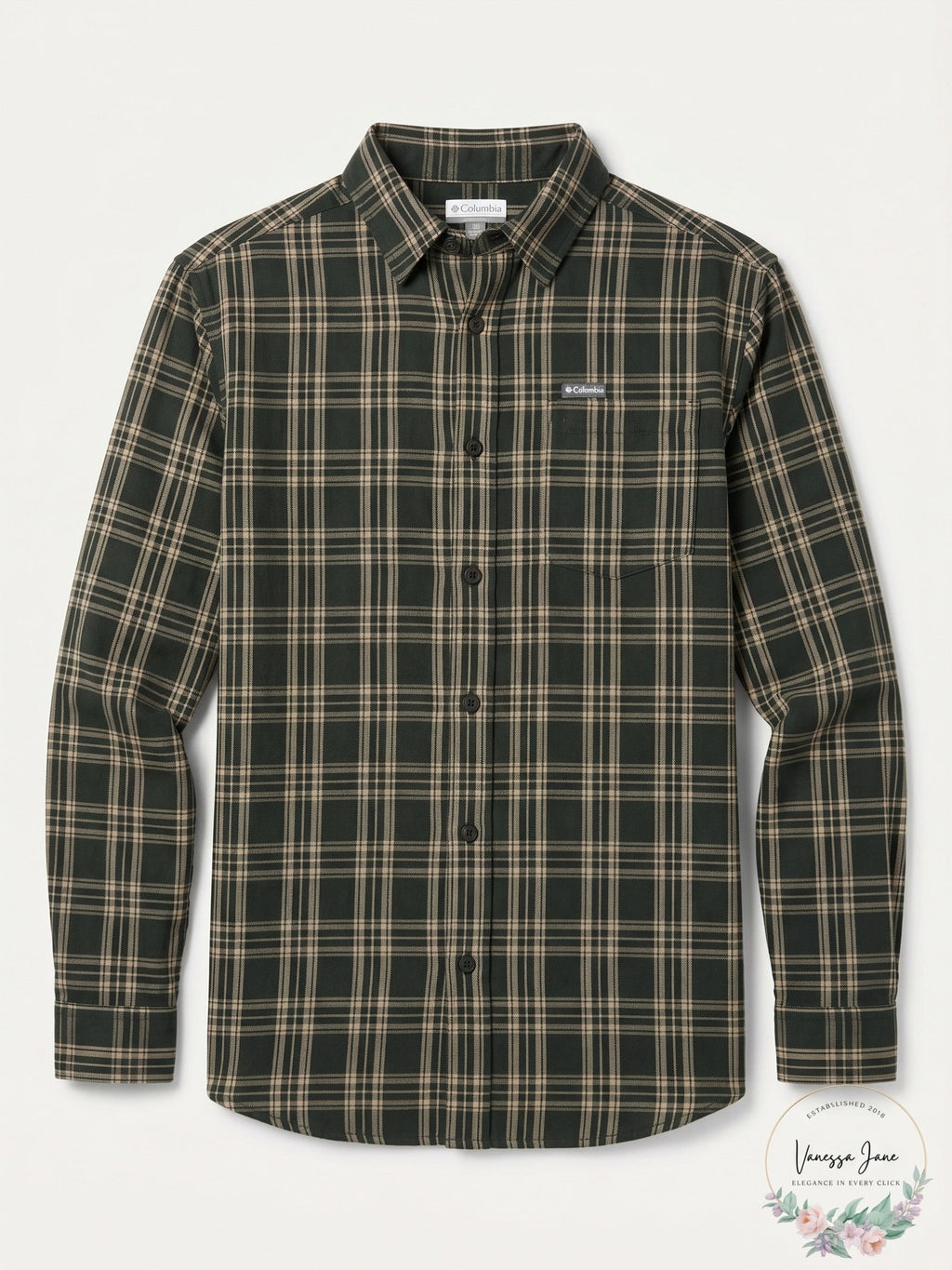 Columbia Mens Vapor Ridge III Plaid Long Sleeve Button Down Shirt