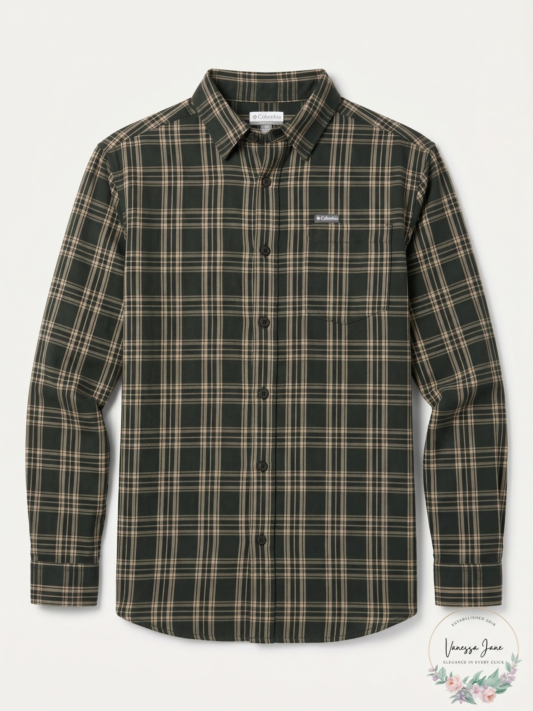 Columbia Mens Vapor Ridge III Plaid Long Sleeve Button Down Shirt