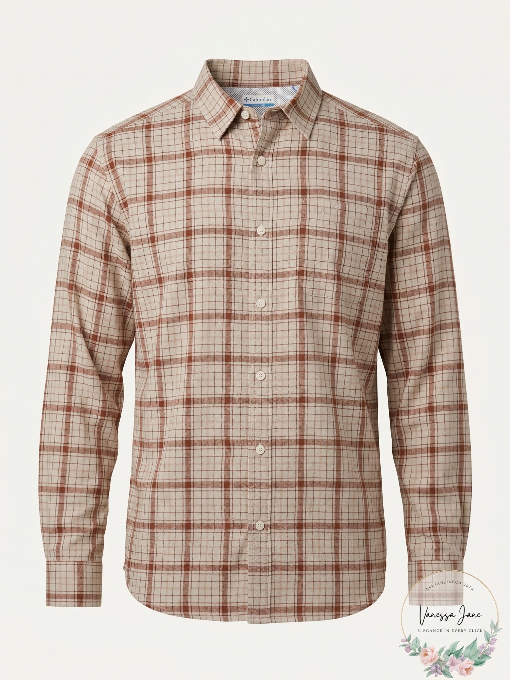 Columbia Mens Vapor Ridge III Plaid Long Sleeve Button Down Shirt