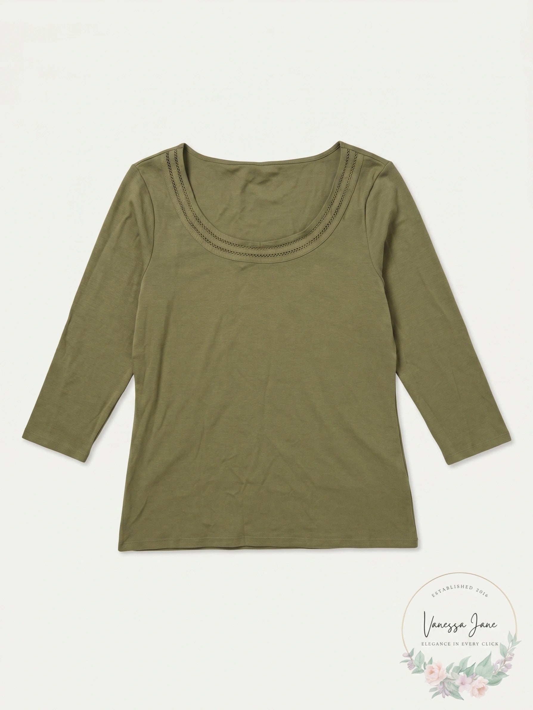 Lauren Ralph Lauren Womens Ersilla Elbow Sleeves Top, Size Large