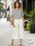 NYDJ Linen Blend Crop Wide Leg Pants