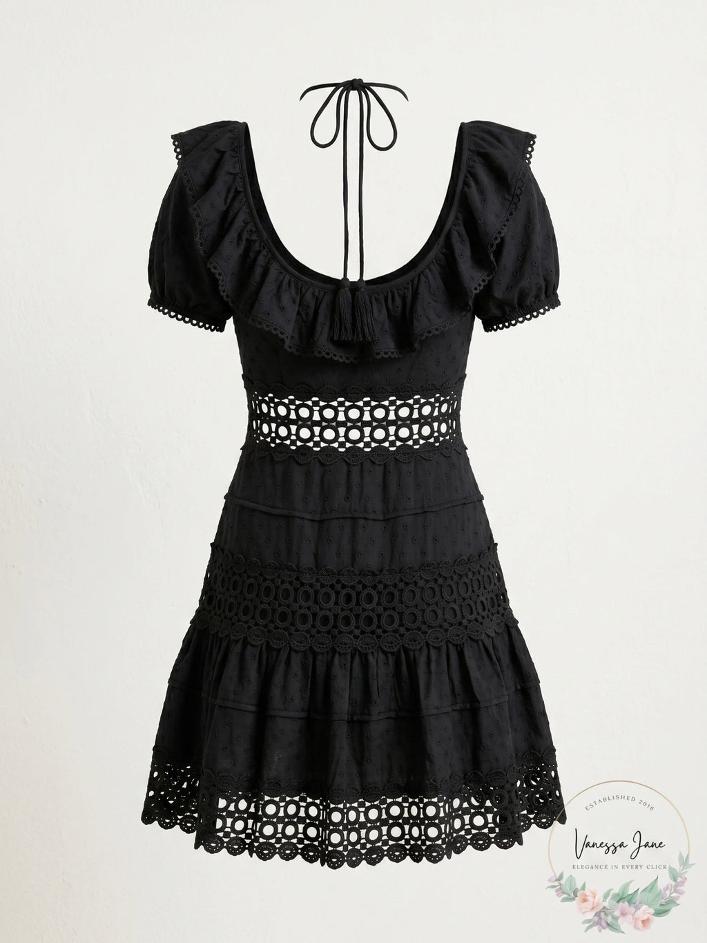 Free People Womens Cruel Intentions Crochet-Lace Mini Dress, Black, Size 2