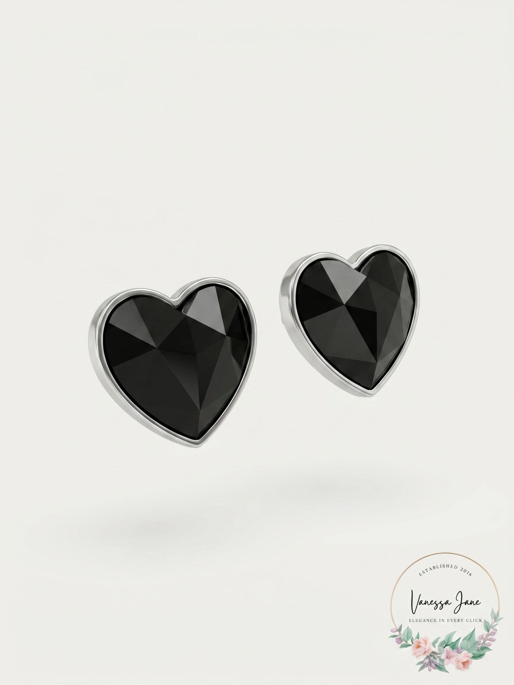 Inc Gold-Tone Faceted Heart Stud Earrings