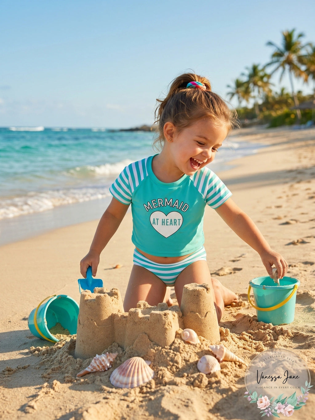 Ideology Toddler Girls 2-Pc. Mermaid Rash Guard Swimsuit, Size 4T