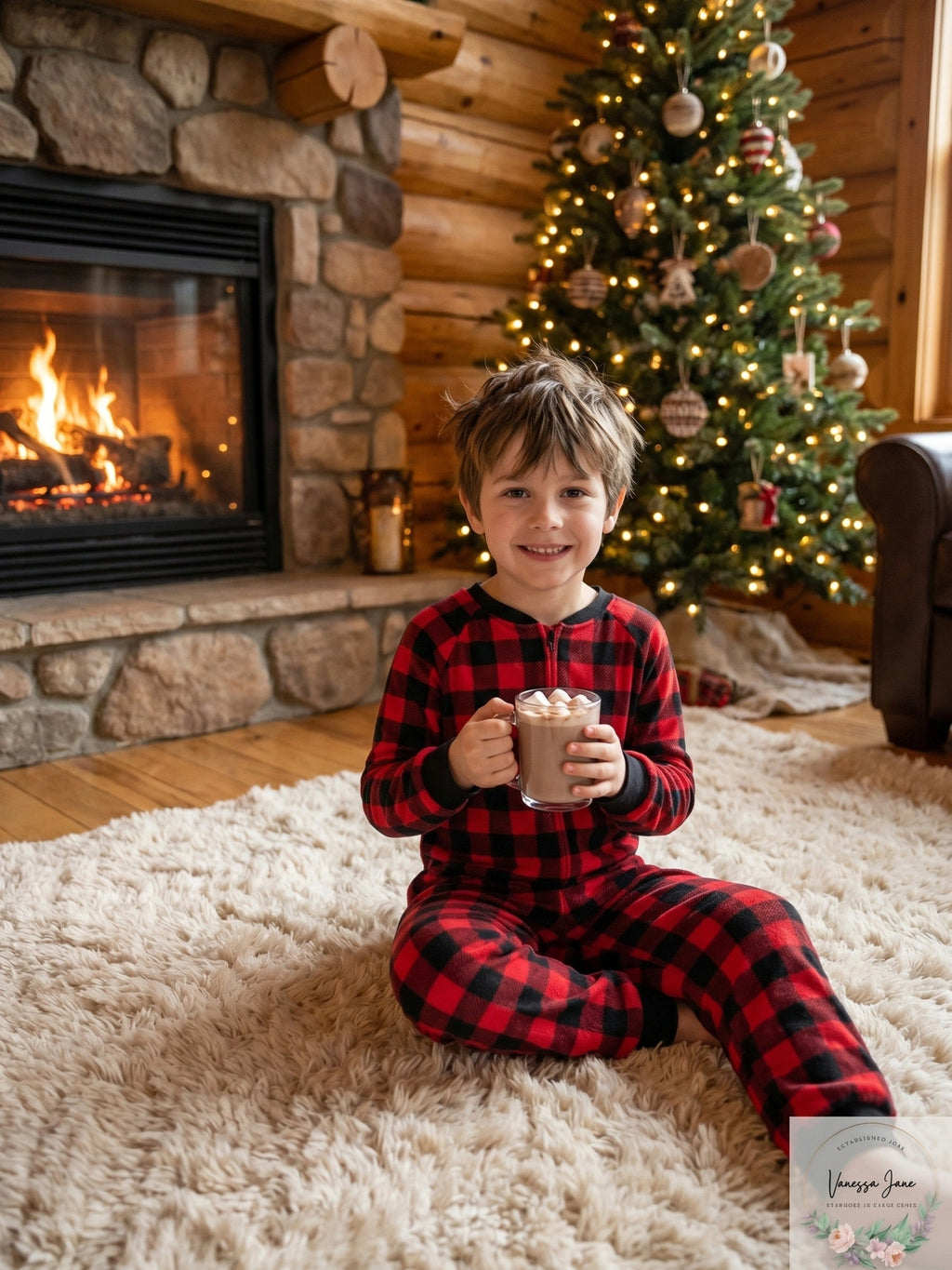 Family Pajamas Matching Kids 1-Pc. Red Check Printed Family Pajamas - Red