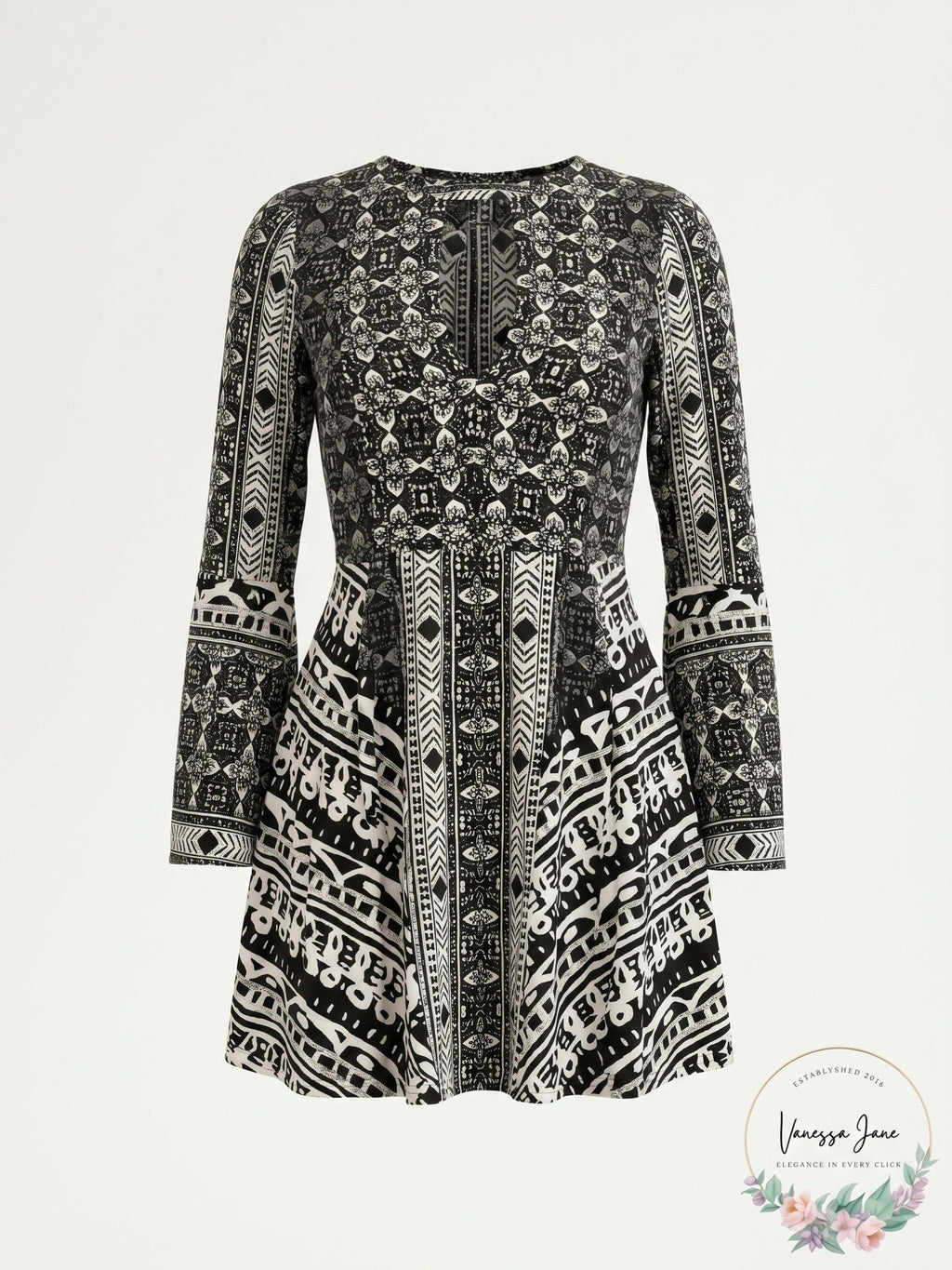 Free PeopleTegan Boarder Printed Mini Dress, Size 4