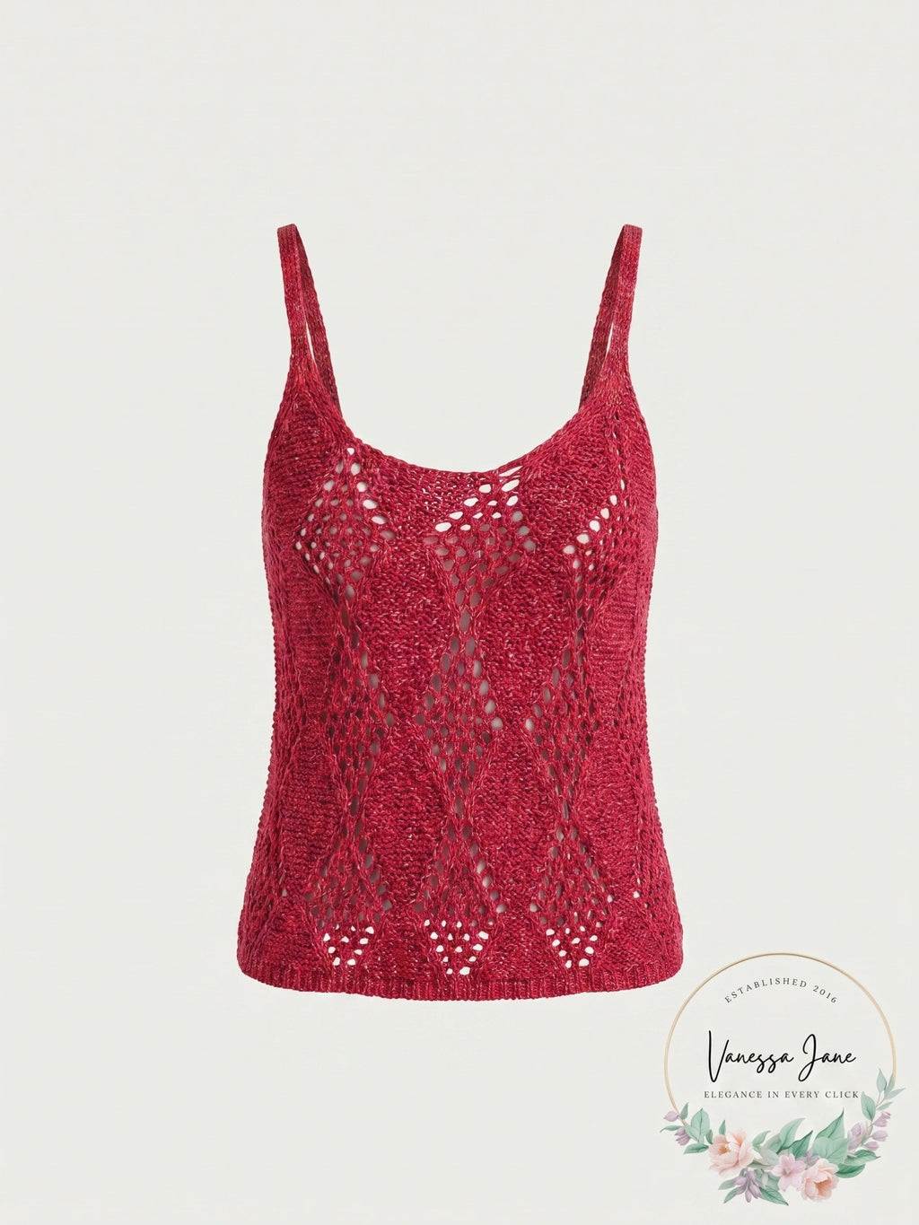 Free People Women’s Glisten Crochet Knit Cami Tank Top Love Potion Pink, Large