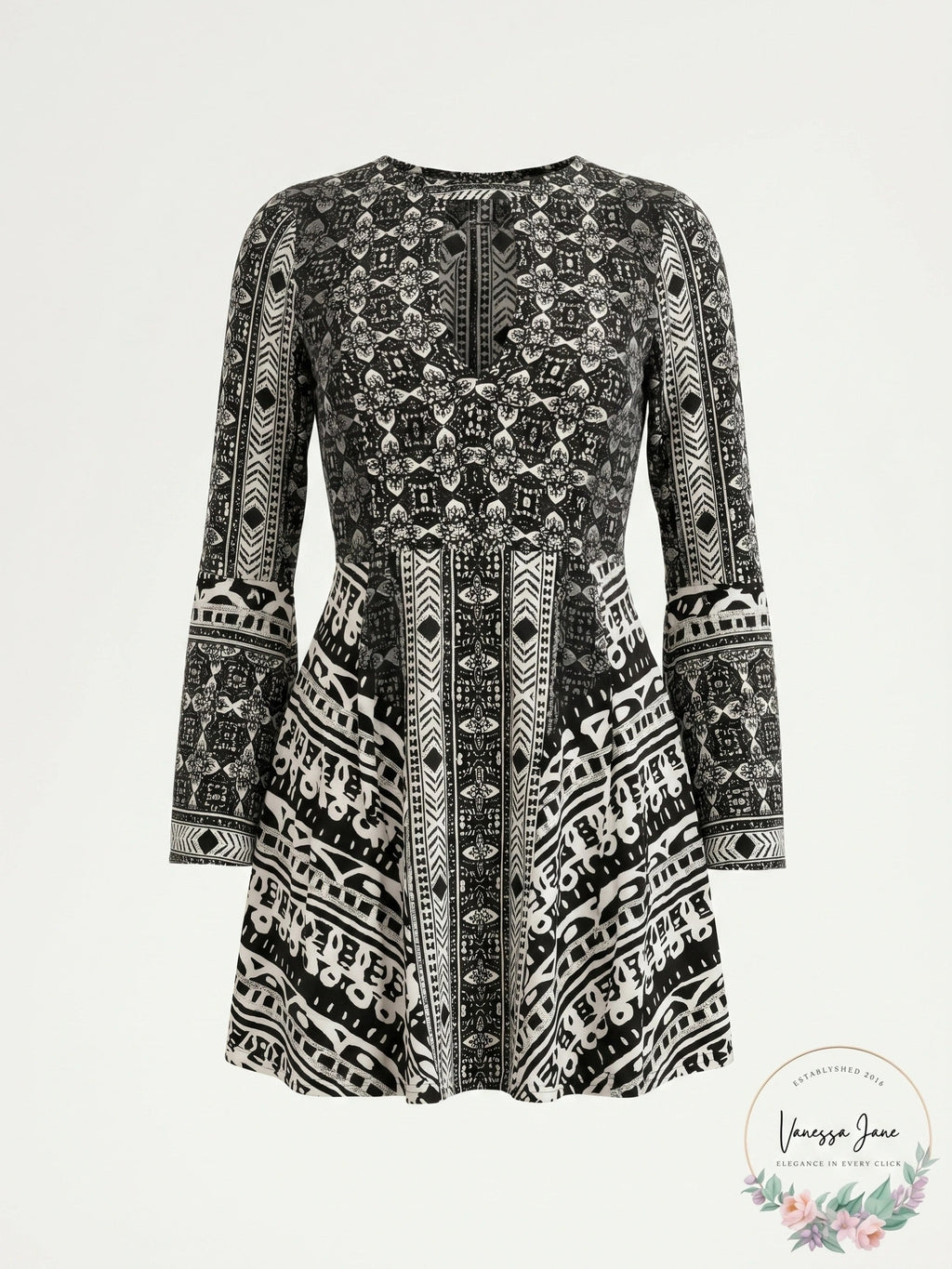 Free PeopleTegan Boarder Printed Mini Dress, Size 4