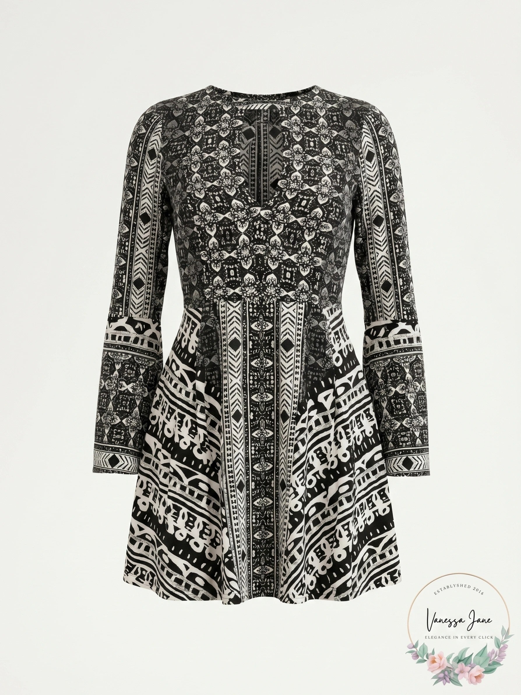Free PeopleTegan Boarder Printed Mini Dress, Size 4