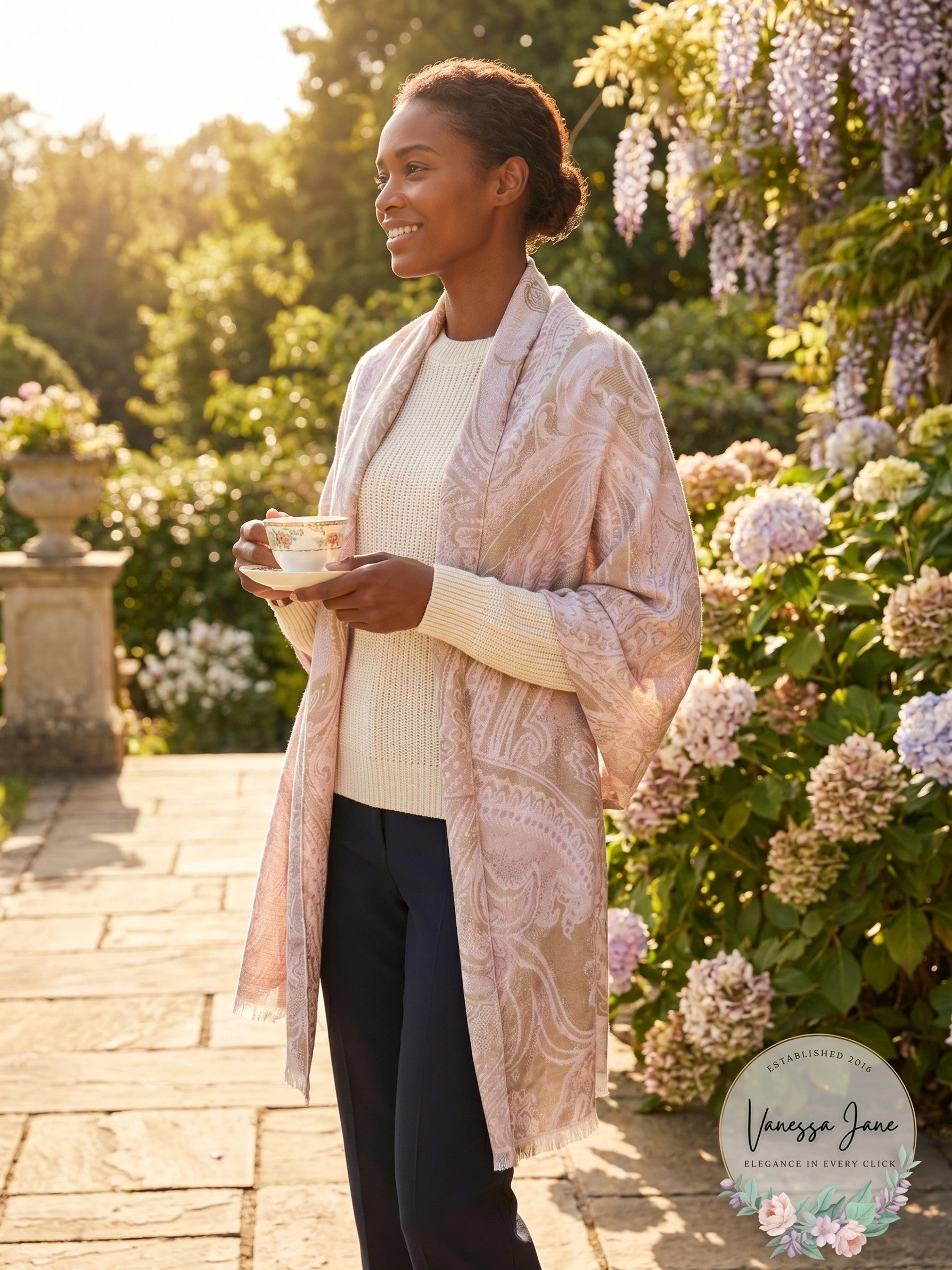 International Concepts Tranquil Scale Jacquard Wrap & Scarf