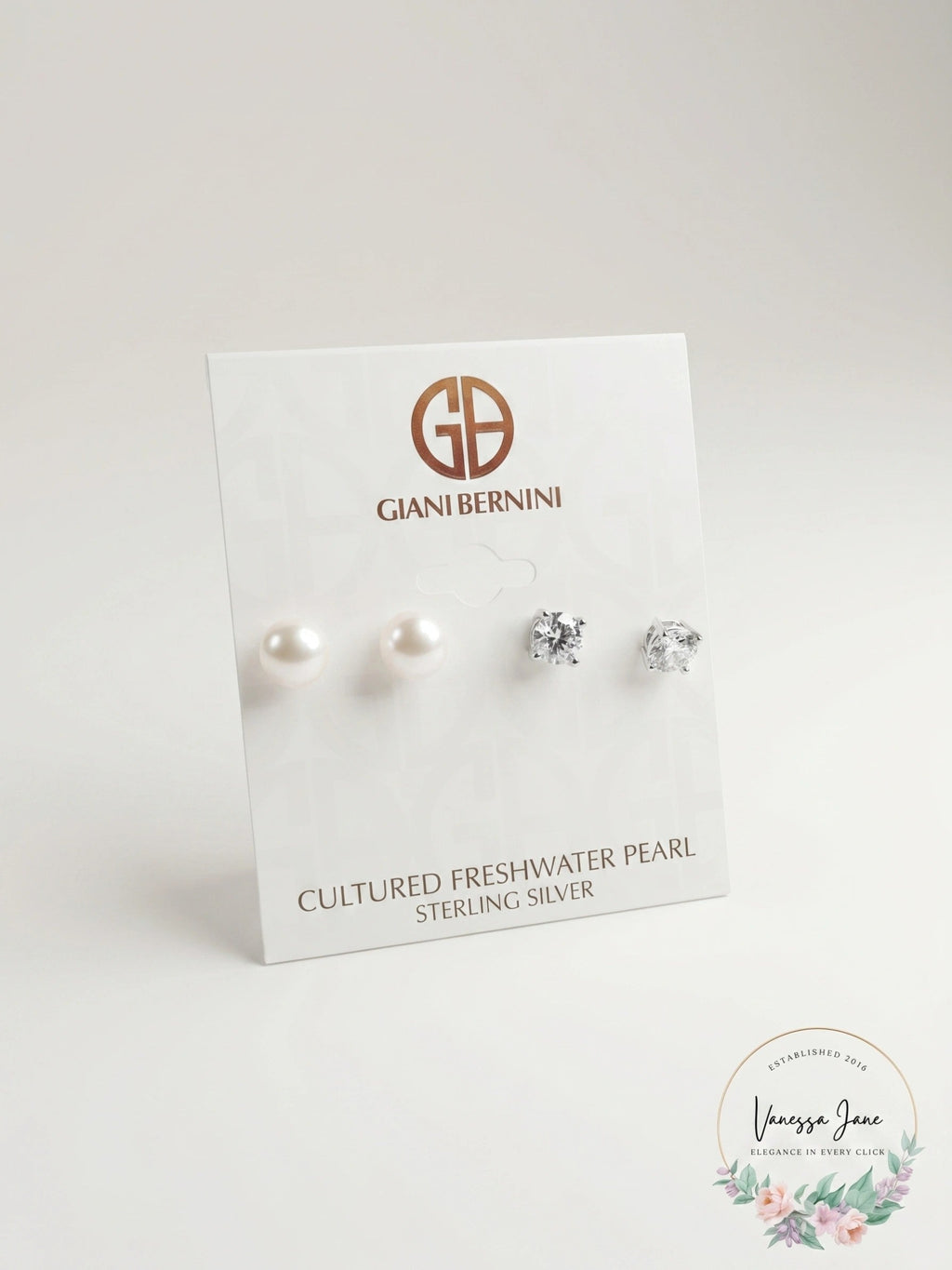 Giani Bernini 2-PC. Set Cultured Freshwater Pearl and Cubic Zirconia Stud
