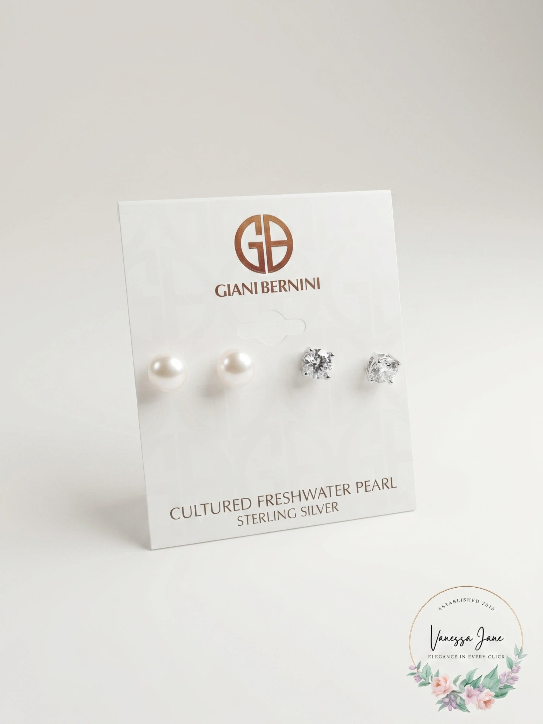 Giani Bernini 2-PC. Set Cultured Freshwater Pearl and Cubic Zirconia Stud