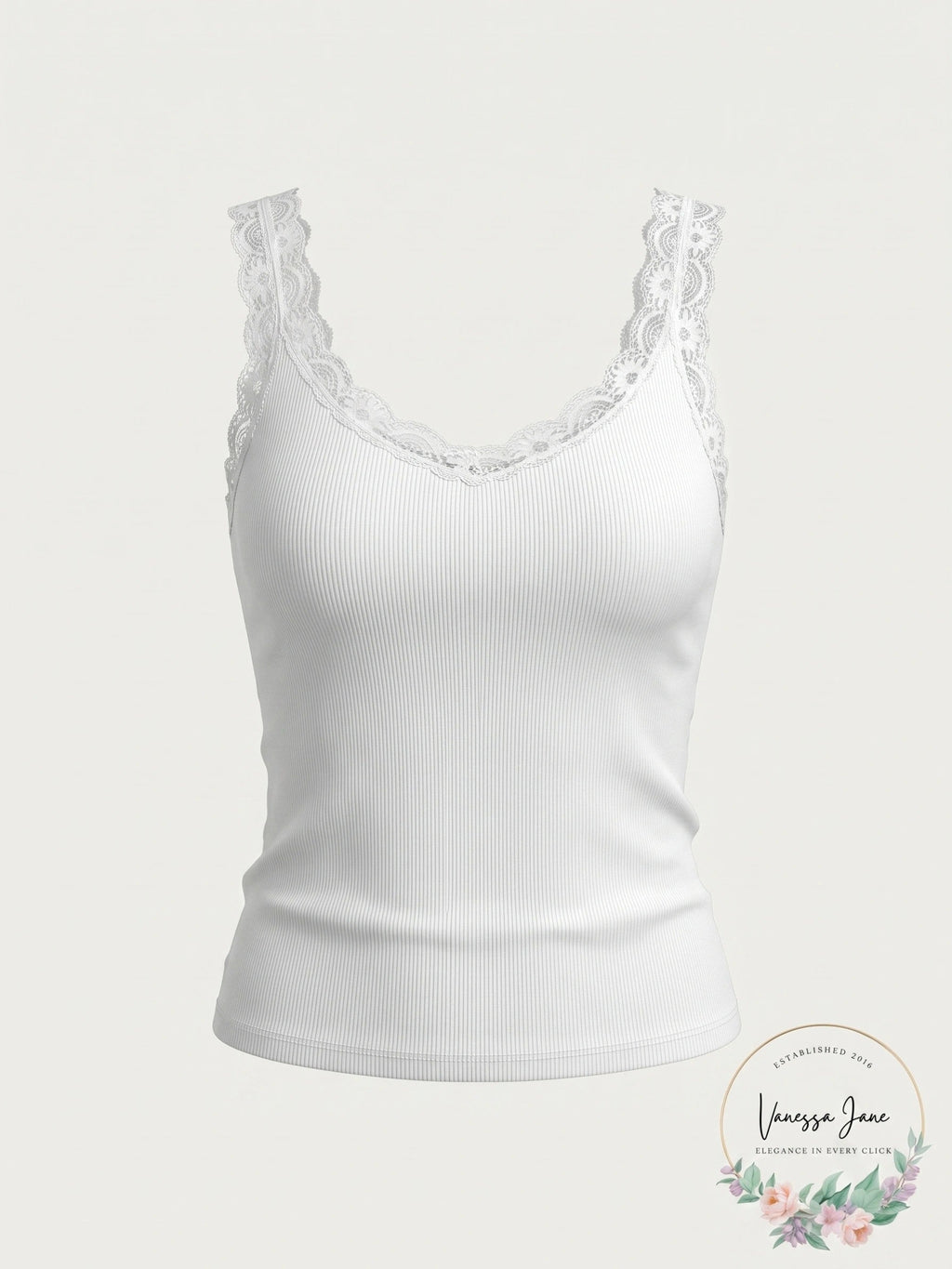 Aqua Knit Lace Trim Camisole Top, Size Large