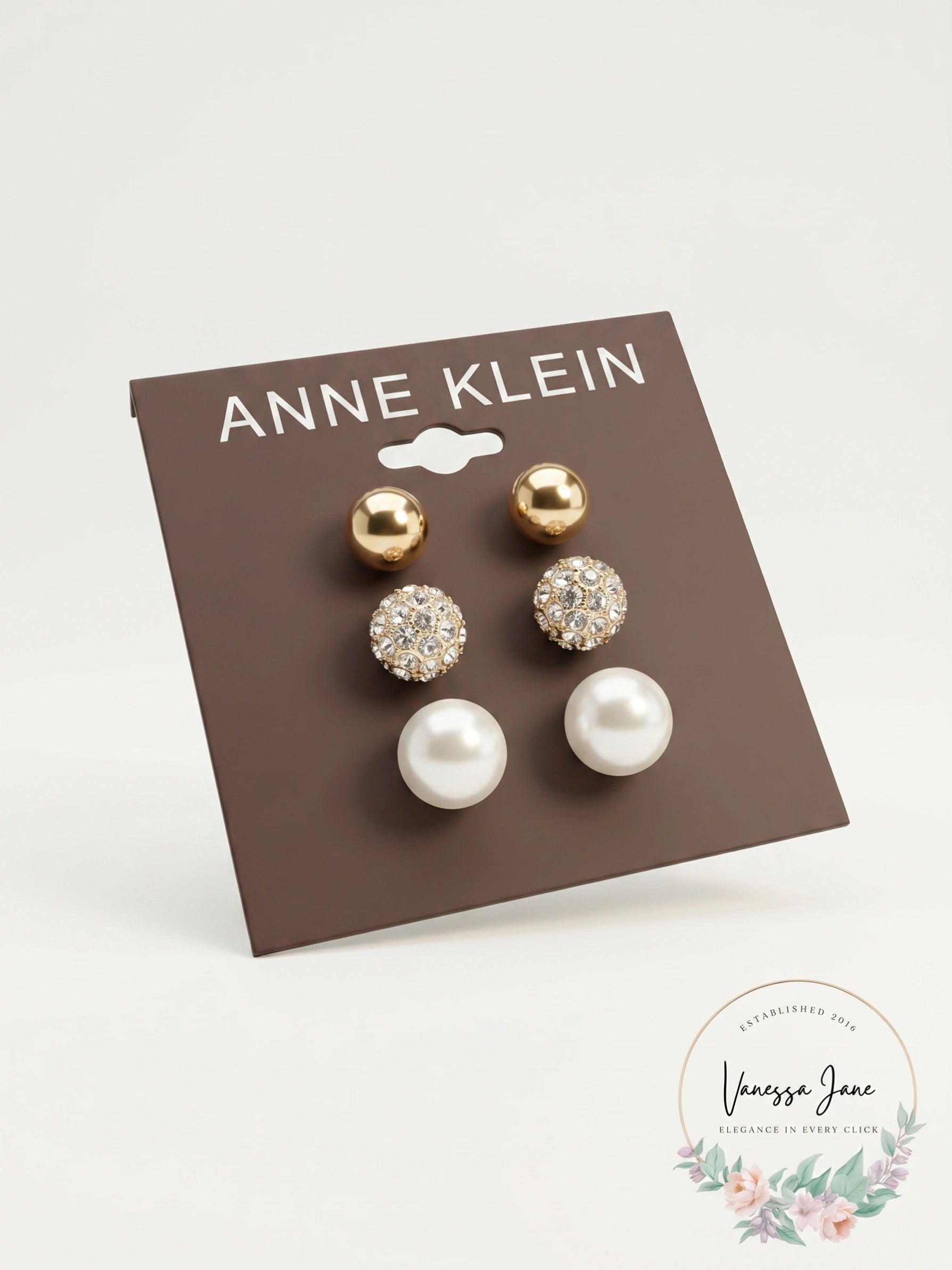 Anne Klein Gold-Tone 3-PC. Set Pave Stud Earrings