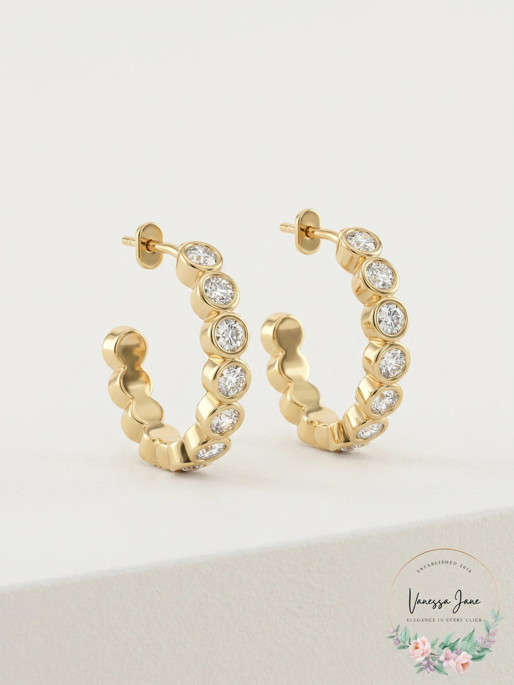 Rachel Rachel Roy Gold-Tone Small Pave Hoop Earrings, 1inch