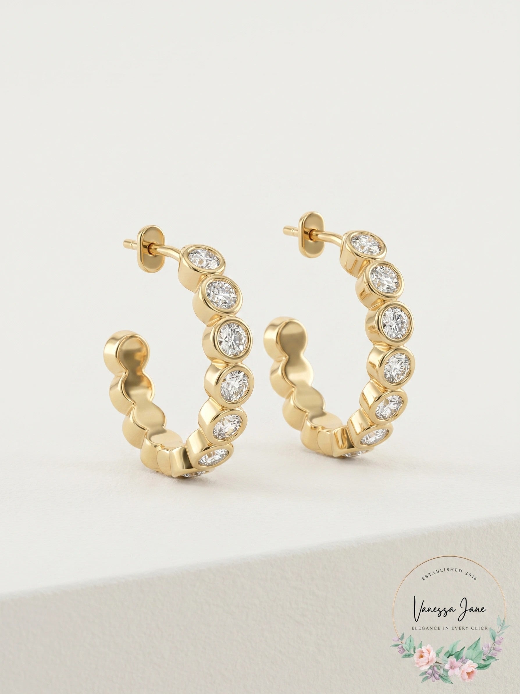 Rachel Rachel Roy Gold-Tone Small Pave Hoop Earrings, 1inch