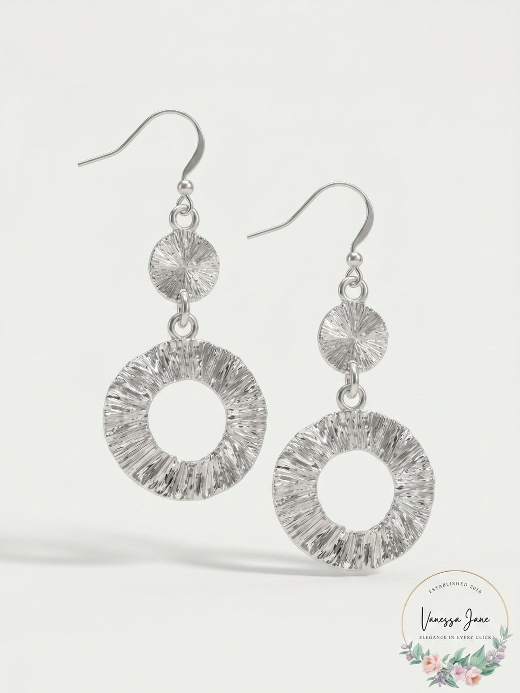 Charter Club Silver-Tone Open Circle Drop Earrings