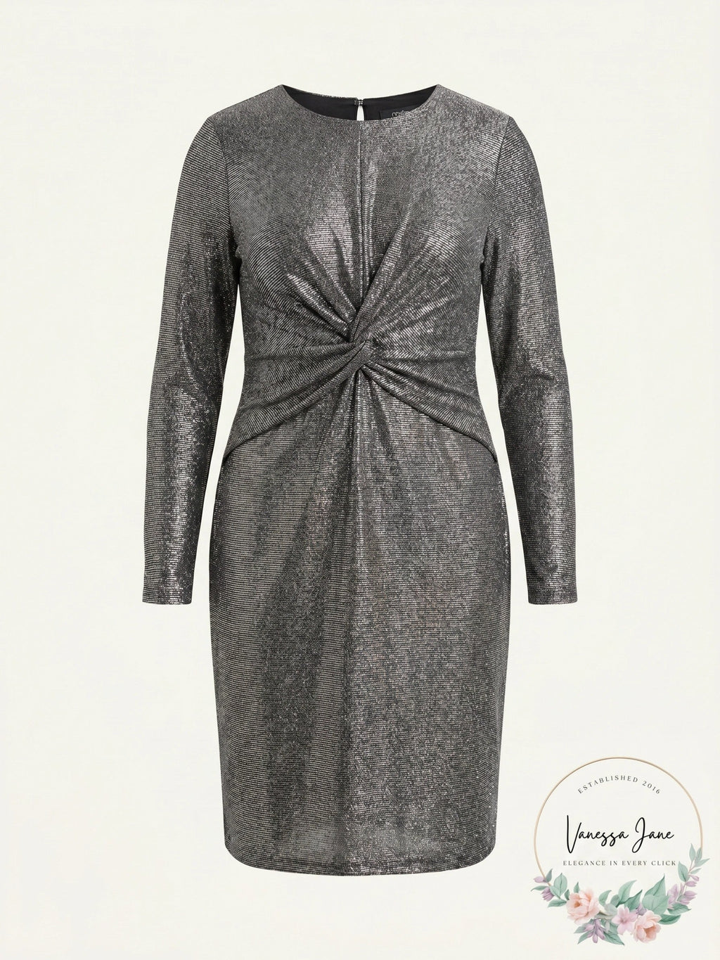 Michael Michael Kors Womens Plus Metallic Twist Waist Party Dress