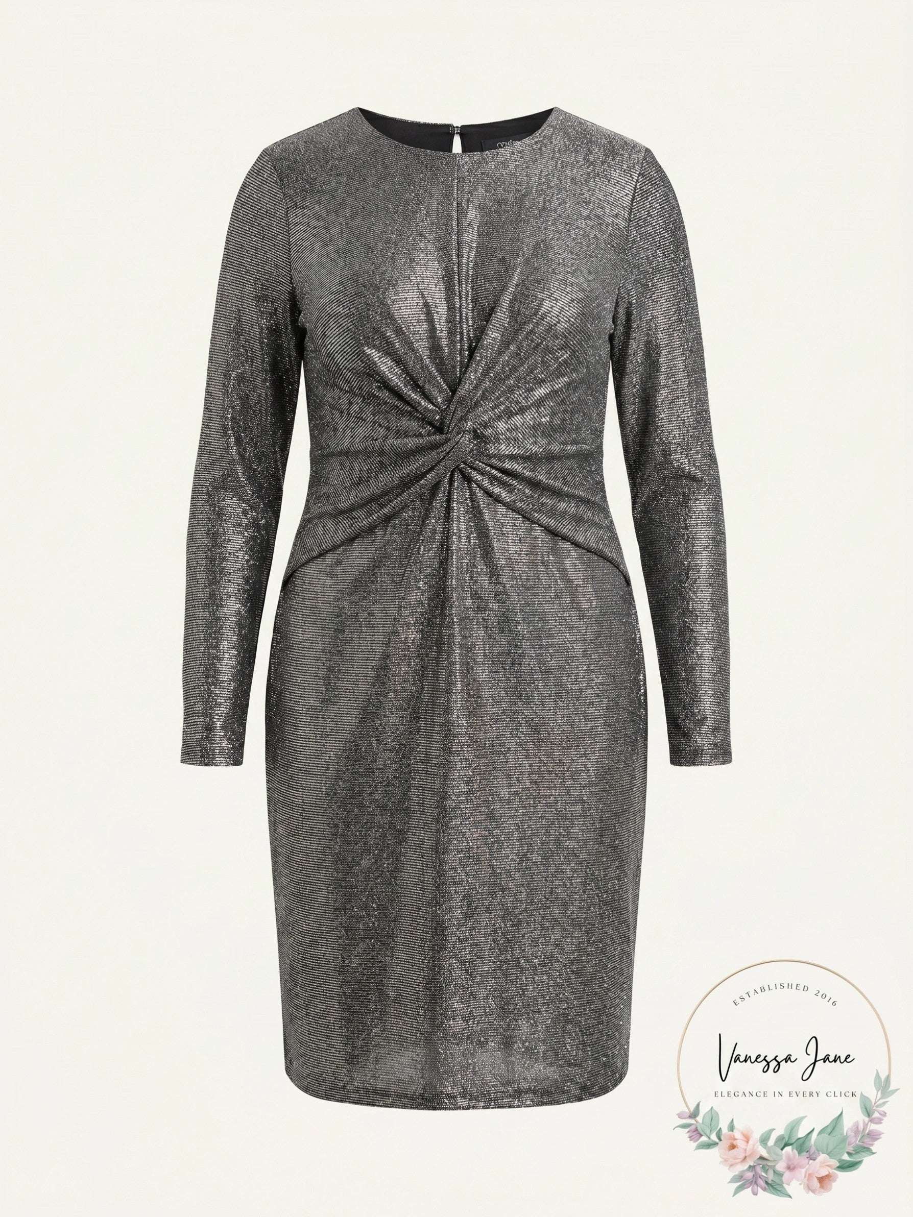 Michael Michael Kors Womens Plus Metallic Twist Waist Party Dress