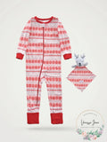 Max & Olivia Baby Girls 2-Pc. Fair-Isle-Print Pajama & Deer Blankie Baby Set