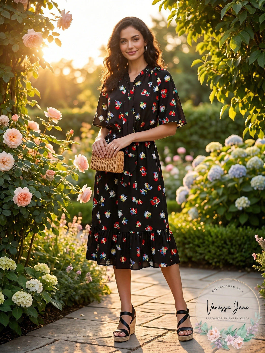Lauren Ralph Lauren Floral Print Crepe Dress, Size 4