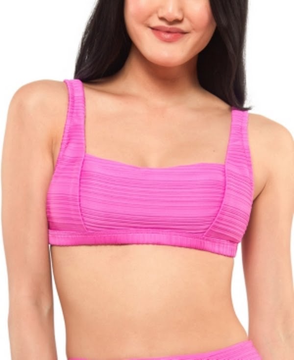 Jessica Simpson Ribbed Bikini Top, Size Large