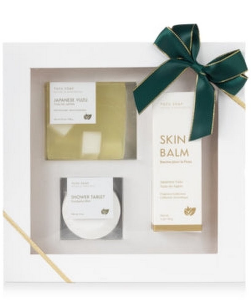 Japanese Yuzu ALOE VERA Soap Bar 3- pc Bath & Body Gift Set -Natural