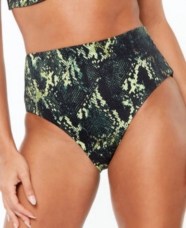 Bar III Summer Stripes High-Rise Bikini Swim Bottoms