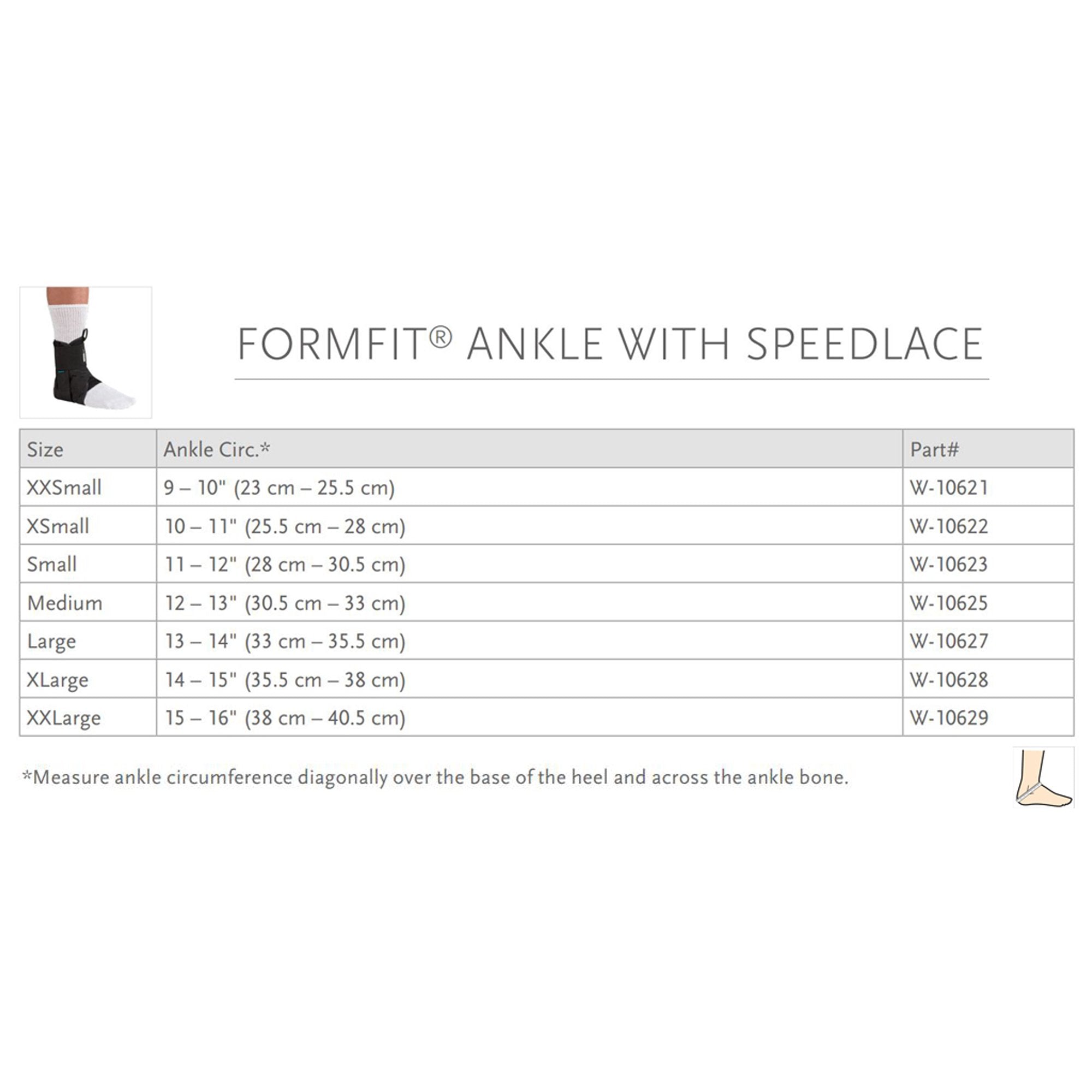 Ossur® Formfit® Low Profile Ankle Brace with Speed Lace, Large W-10627