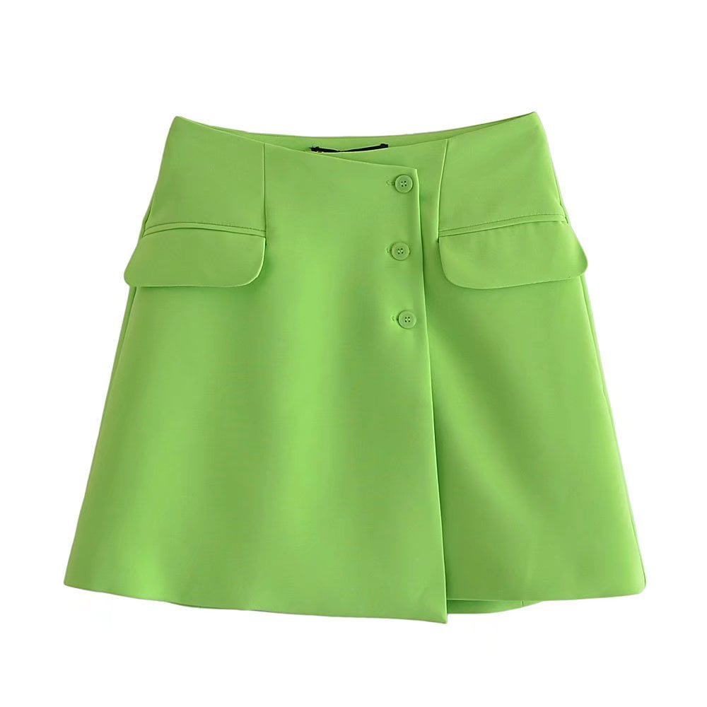 Striped Stretch Top with Pocket Mini Skirt for Spring