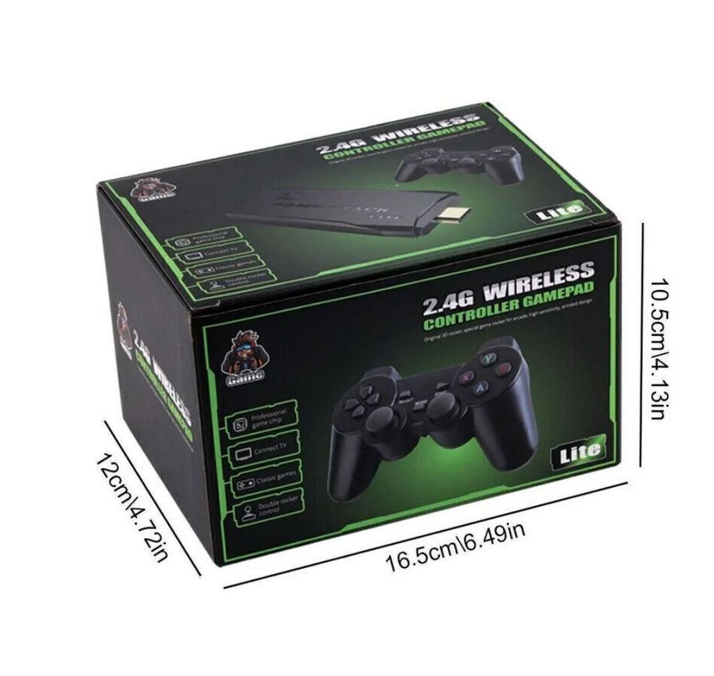 4K Retro Game Stick Console & Dual Wireless Controllers