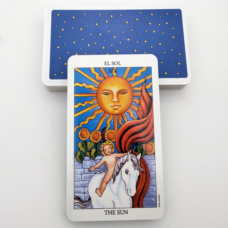 Bilingual Knight Tarot Cards in English and Spanish