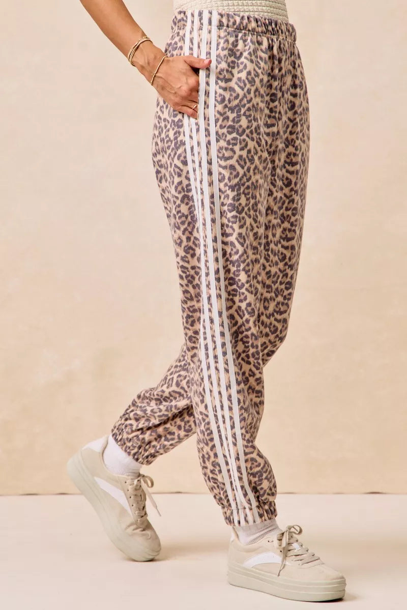 BiBi Side Lines Leopard Track Pants