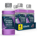 Pedialyte Fast Hydration Electrolyte Solution Grape Hydration Drink 33.8 Fl Oz (Pack of 4)