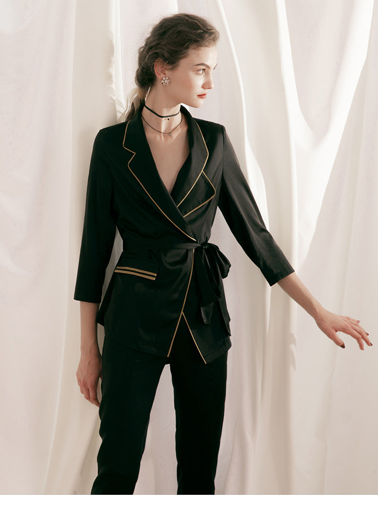 Vintage Black Loungewear Set - Bothyoung Summer Pajamas