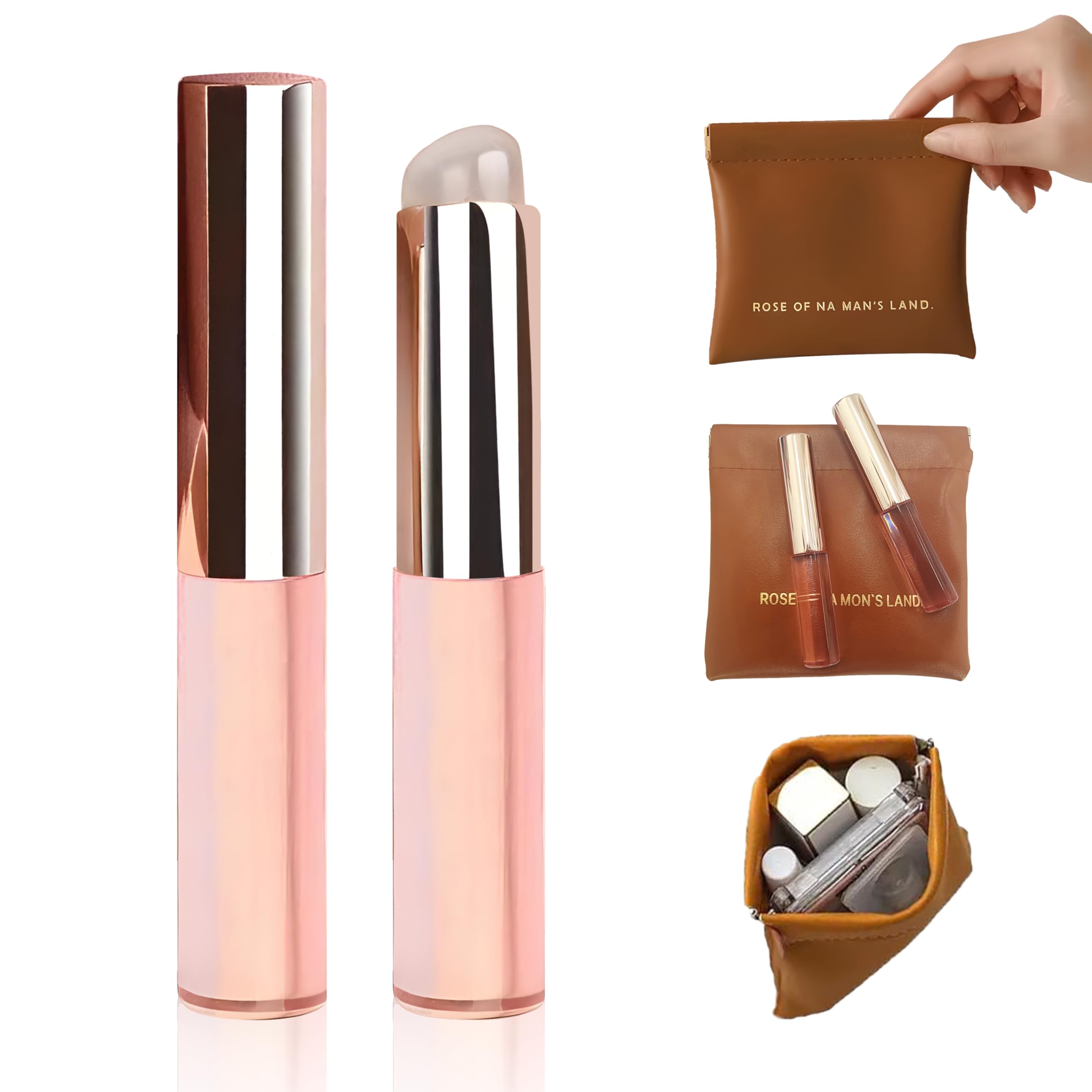 2pcs Silicone Lip Brush Suitable for Even Application of Lipstick Lip Balm Lip Gloss Soft Silicone Material Hygienic Convenient and Easy to Clean Enhances Lip Care (Prink） (Pink)